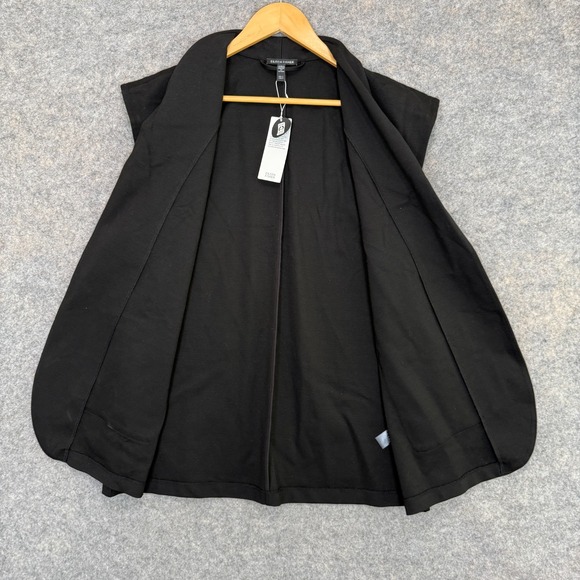 Eileen Fisher High Collar Long Vest Womens Small Open Pockets Sleeveless Organic - Picture 6 of 9